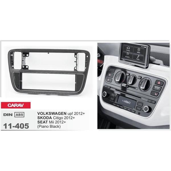 1-DIN VOLKSWAGEN up! 2012+/ SKODA Citigo 2012+ / SEAT Mii 2012+ (Piano Black) inbouwpaneel Audiovolt 11-405