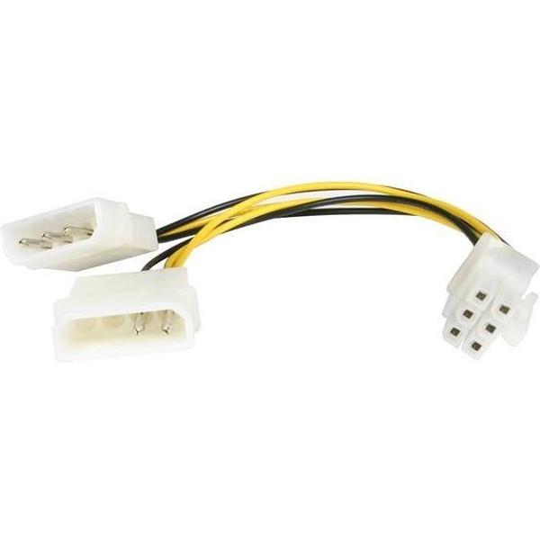 StarTech.com 15 cm LP4 naar 6-polige PCI Express videokaart-voedingskabeladapter