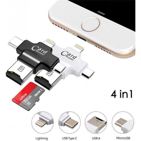 Lightning FlashDevice 3-in-1 Card Reader USB SDHC Micro SD Card Reader iOS, Windows MacOS 4 in 1