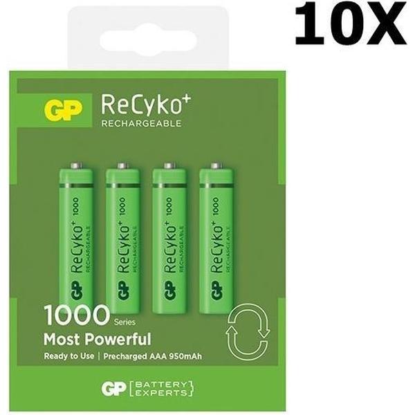 GP AAA 1000mAh Oplaadbare Batterij - 10 Blisters (40 batterijen)