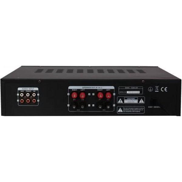 Madison MAD1305BK - Hoogwaardige stereo audio versterker met high gloss aluminium front paneel