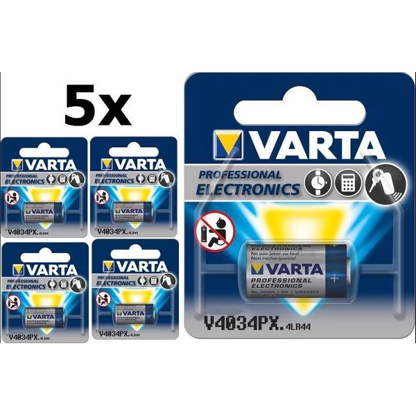5 Stuks Varta Battery Professional Electronics V4034PX 4LR44
