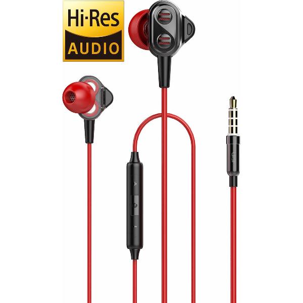 UiiSii DT800 Rood - Hi-Res in-ear oortjes van professionele studio kwaliteit - Dual Balanc
