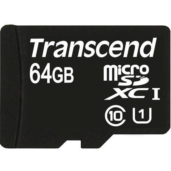 Transcend Premium UHS-I Micro SD kaart 64GB + adapter (300x)