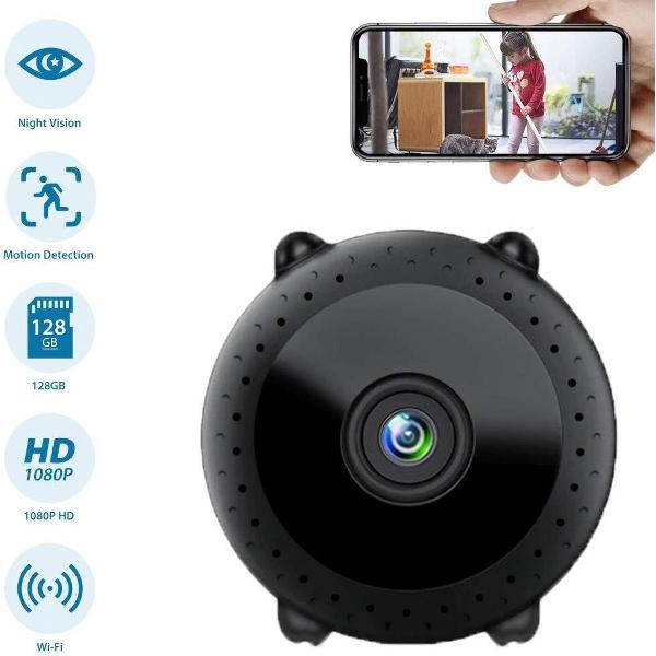 TKSTAR Draadloze Spycam WIFI HD 1080P Afstandsbediening Home Security Nanny Cam Met Nachtzicht Bewegingsdetectie 128G Max