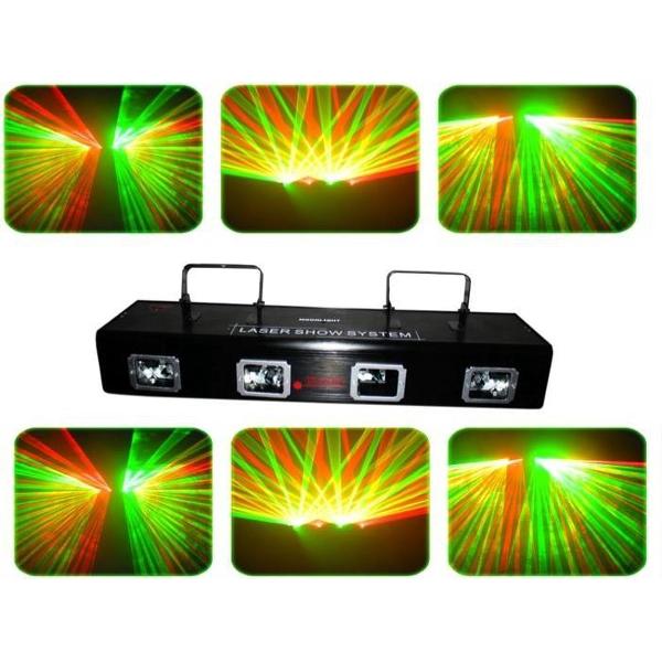 Discolamp lasershow projector 4 head RRGG van Moonlight