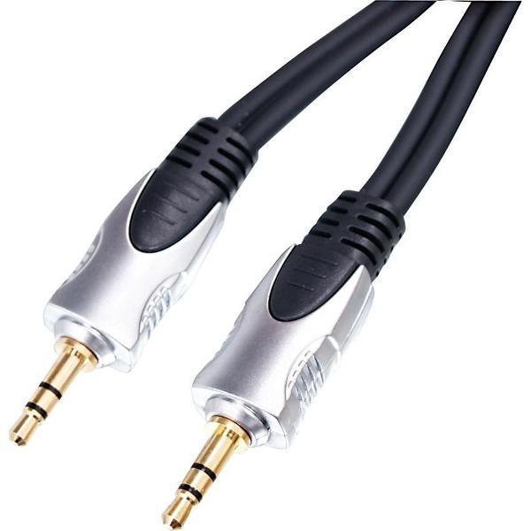 HQ 1.5m 3.5mm/3.5mm audio kabel 1,5 m Zwart, Zilver