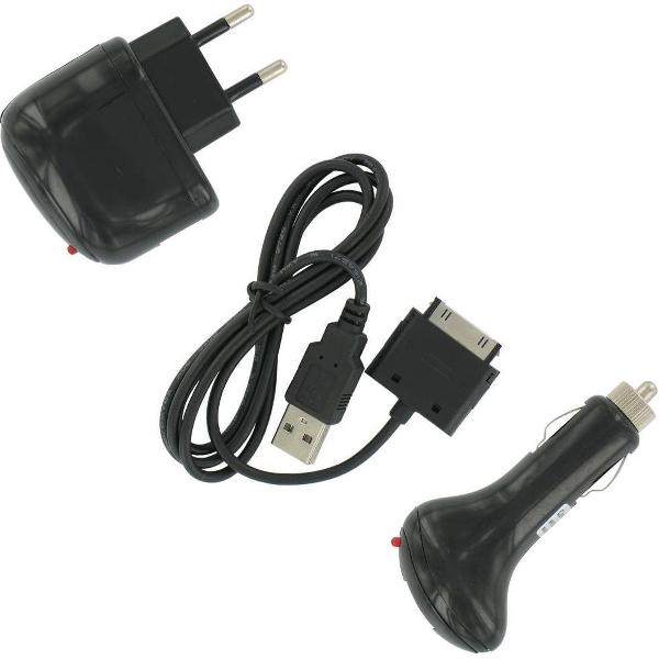4 in 1 Laad/Sync Set Voor Iphone 3G/3GS/4 Zwart