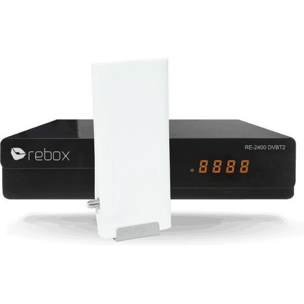 Rebox RE-2400 DVBT2 / DVB-T2 HEVC H.265 FTA 12 Volt TV ontvanger + Funke antenne DSC560