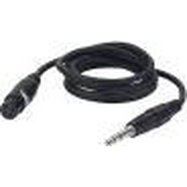 DAP Audio Microfoon Kabel - Female XLR naar Jack Stereo - 6m (Zwart)