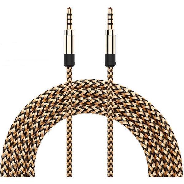Audio Kabel 3.5 mm Stereo 1,5 mtr - Goud gevlochen