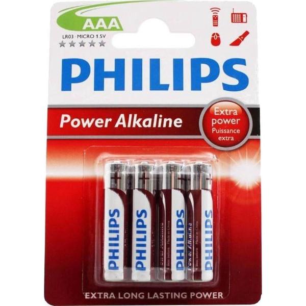 Philips Batterijen Aaa Power Alkaline Zilver/rood 4 Stuks
