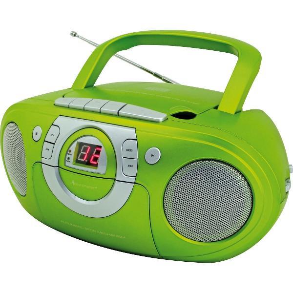 Soundmaster SCD5100GR CD boombox met radio en cassettespeler groen