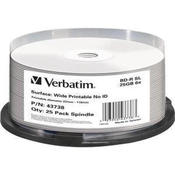 Verbatim BD-R SL 25GB 6X SP WIDE PRINTABLE NO-ID - Rohling