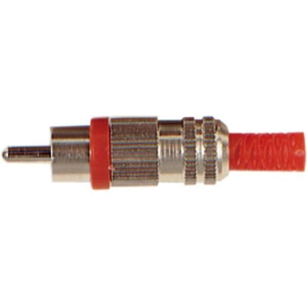 Electrovision Tulp (m) audio/video connector - tot 6mm - metaal/plastic / rood