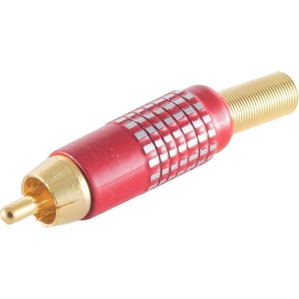 S-Impuls Premium Tulp (m) audio/video connector - tot 8mm - verguld - aluminium / rood