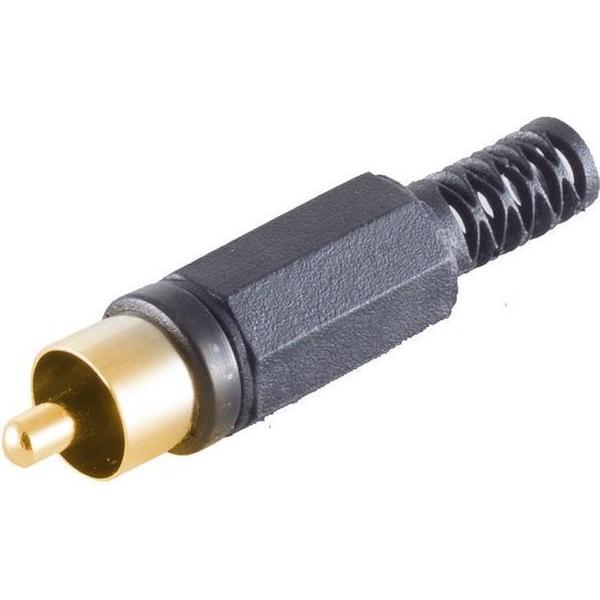 S-Impuls Tulp (m) audio/video connector - verguld - plastic / zwart