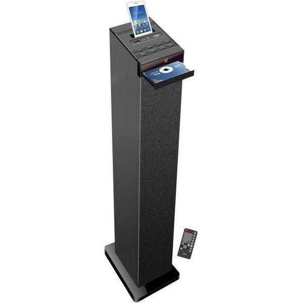 INOVALLEY HP32CD - Bluetooth-geluidstoren, CD-speler, USB - zwart