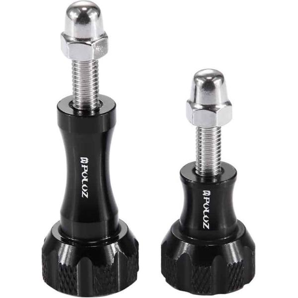 PULUZ CNC Aluminium Duimknop Roestvrij Bout Moer Schroef Set voor GoPro NIEUWE HERO / HERO6 / 5/5 Sessie / 4 Sessie / 4/3 + / 3/2/1, Xiaoyi en Andere Actiecamera's (Zwart)