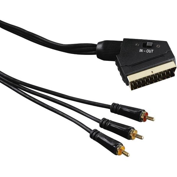 Hama audio/video kabel scart 3RCA 1.5m 3 ster