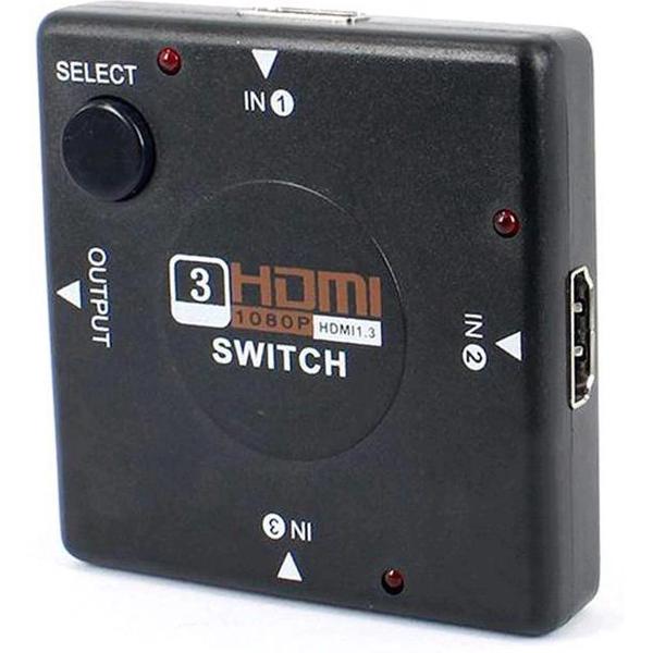 Mini HDMI switch - 3 ingangen, 1 uitgang - HDMI 1.3 - 1080p