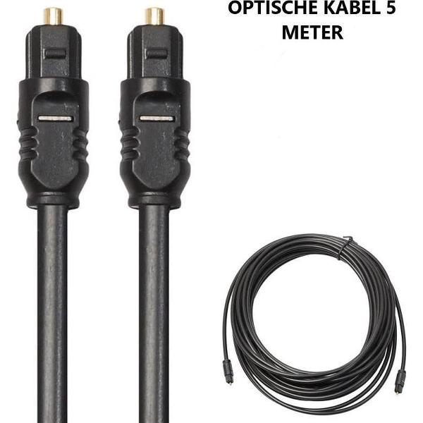 Toslink optische kabel - zwart - 5 Meter - audio Kabel - kabel optisch - optische kabel - geluidskabel - optisch