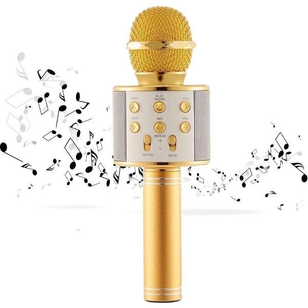 Karaoke Microfoon - Draadloos - Bluetooth Verbinding - GOUDkleurig - Voor de gezelligste feestjes - DEALSFORYOU