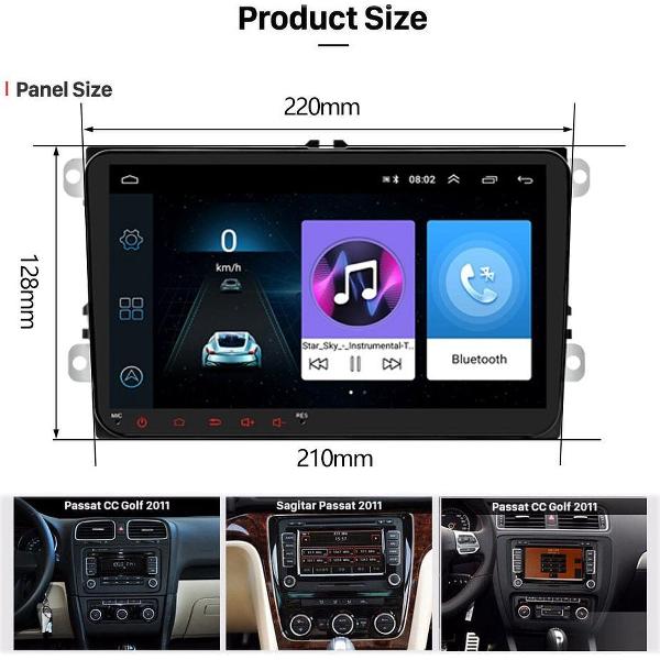 Multimediasysteem Radio Navigatie Bluetooth YouTube 9 inch Android rns510 pasvorm VW - SKODA - SEAT
