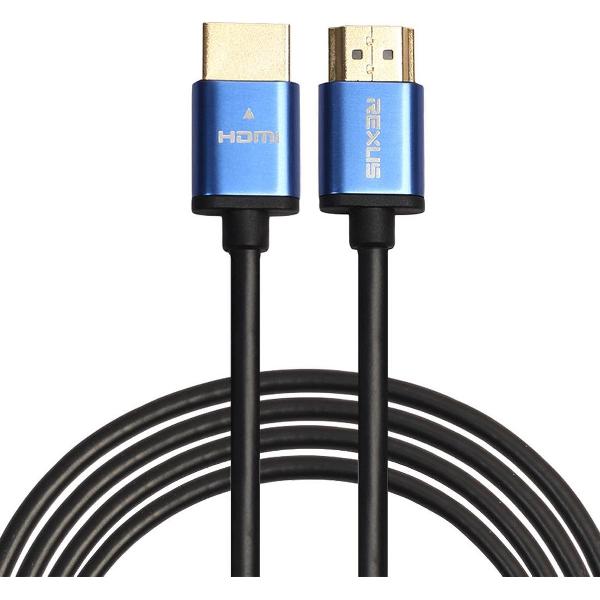 HDMI kabel 3 meter - HDMI naar HDMI - 1.4 versie - High Speed 1080P - HDMI 19 Pin Male naar HDMI 19 Pin Male Connector Cable - Aluminium blue line