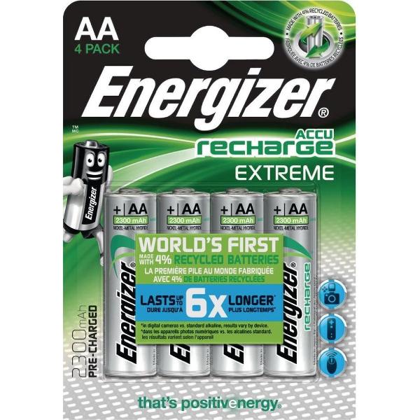 Energizer EN-EXTRE2300B4 Oplaadbare Nimh Batterij Aa 1.2 V Extreme 2300 Mah 4-blister