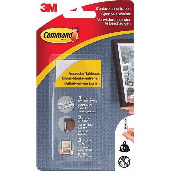 Command™ Fotolijststrips, 17207C, wit, voor smalle lijsten, 4 x 2 strips, 5.4kg
