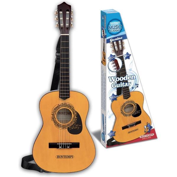 Bontempi Houten Gitaar Met 6 Snaren En Schouderband 92 Cm