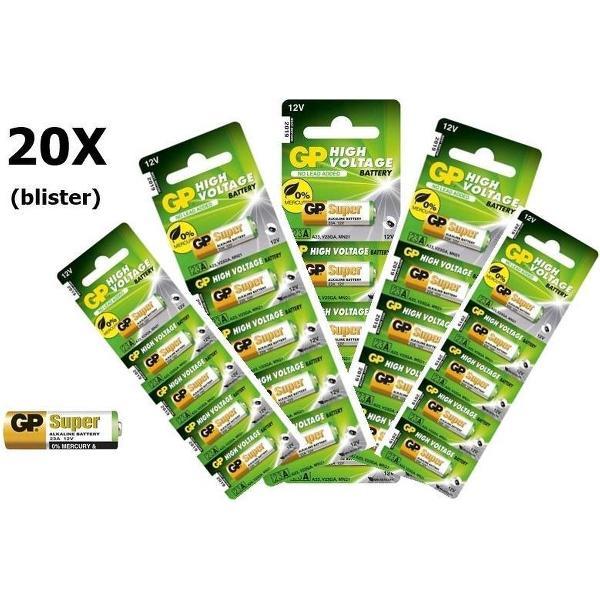 100 Stuks ( 20 Blisters a 5stk) - GP Super High Voltage alkalisch batterij 23A (V23GA / MN21)