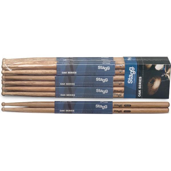 Stagg SOJZ pack van 12 paar jazz drumstokken in eik