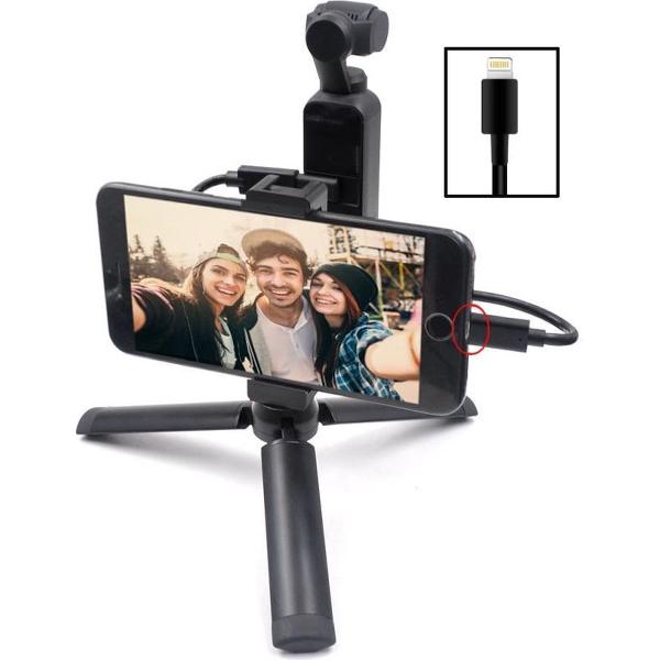 STARTRC Metalen Handbediende Mobiele Telefoon Clip Beugel Statief Set Uitbreidingsaccessoires met 8 Pin Datakabel voor DJI OSMO Pocket
