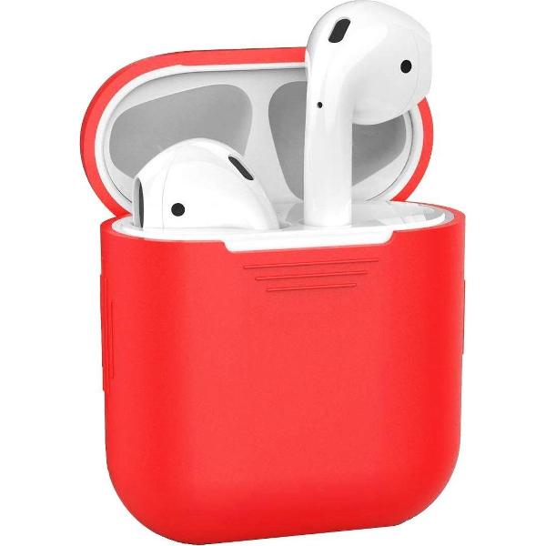 Hoes voor Apple AirPods Hoesje Siliconen Case Cover - Rood