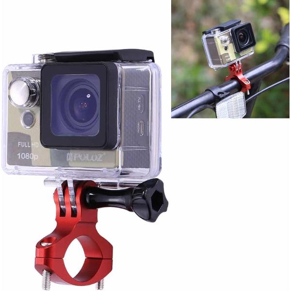 PULUZ fietsstuuradapter Aluminium houder voor GoPro NIEUWE HERO / HERO6 / 5/5 sessie / 4 sessie / 4/3 + / 3/2/1, Xiaoyi en andere actiecamera's (rood)