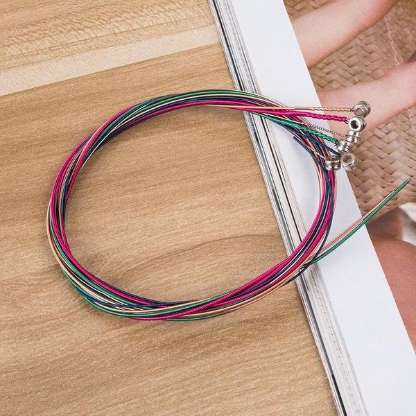 6 in 1 Universele Gitaar String Zeshoekige Staal Core Snaren Gekleurde snaren