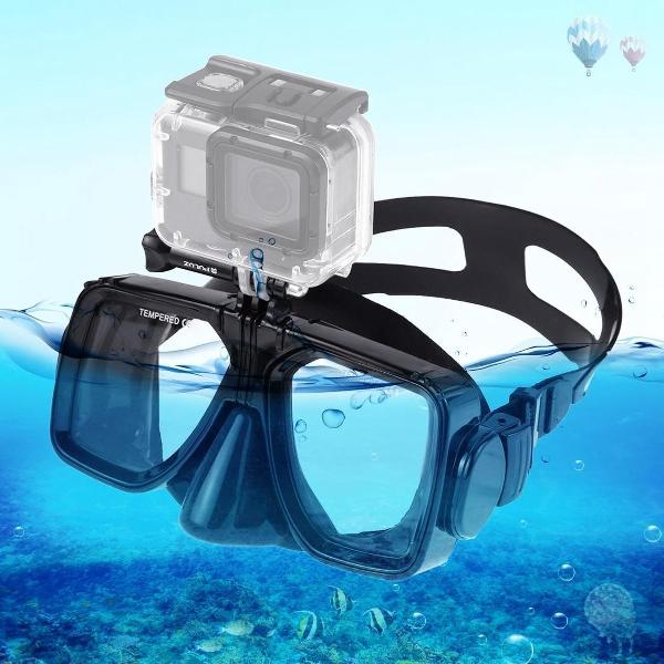 PULUZ Watersport Duikuitrusting Duikmasker Zwembril, compatibel met DJI Osmo Action, GoPro HERO7 / 6/5/5 Session / 4 Session / 4/3 + / 3/2/1, Xiaoyi en andere actiecamera's (zwart)