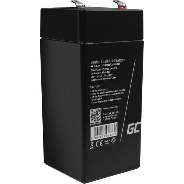 Onderhoudsvrije AGM VRLA 4V 4.5Ah accu voor alarmsystemen en speelgoed