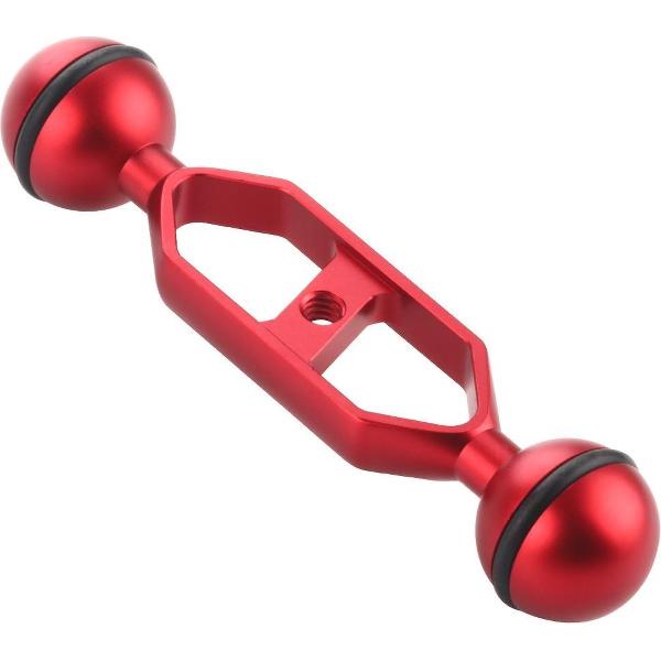 PULUZ 5,0 inch 12,7 cm aluminiumlegering Dual Balls Arm voor onderwater fakkel / videolicht (rood)