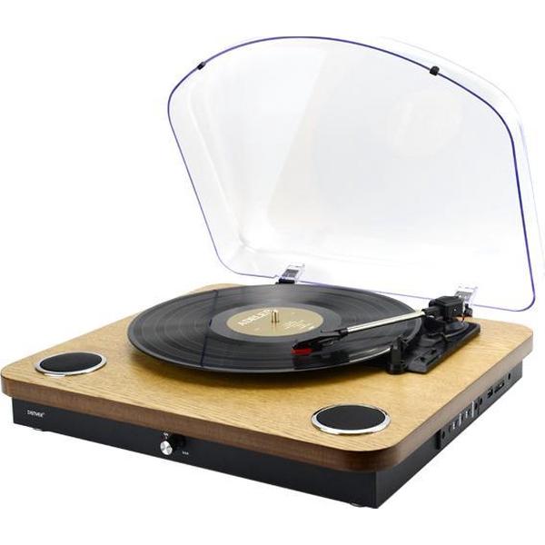 Denver VPL-210Wood, USB platenspeler met ingebouwde speakers
