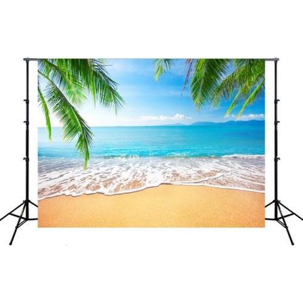 2.1mx 1.5m Coconut Tree Sea View Photography Cloth