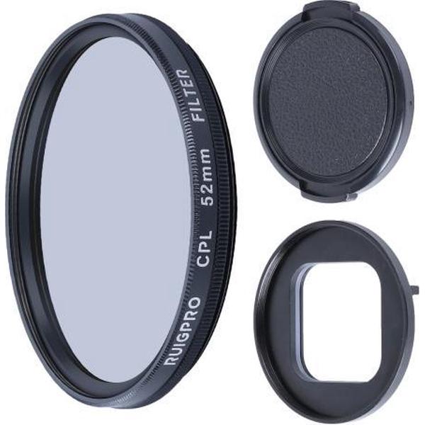 RUIGPRO voor GoPro HERO9 Zwart Professioneel 52 mm CPL-lensfilter met filteradapterring en lensdop