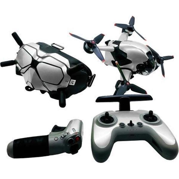 FPV-TZ-SF 4 in 1 waterdichte anti-kras sticker Skin Wrap Stickers Gepersonaliseerde filmkits voor DJI FPV Drone & Goggles V2 & Afstandsbediening & Rocker (Fluorescerend Zilver)