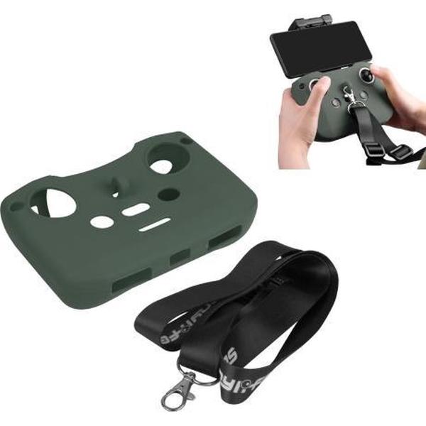 Sunnylife AIR2-Q9290 siliconen beschermhoes voor afstandsbediening met draagkoord voor DJI Mavic Air 2 (legergroen)