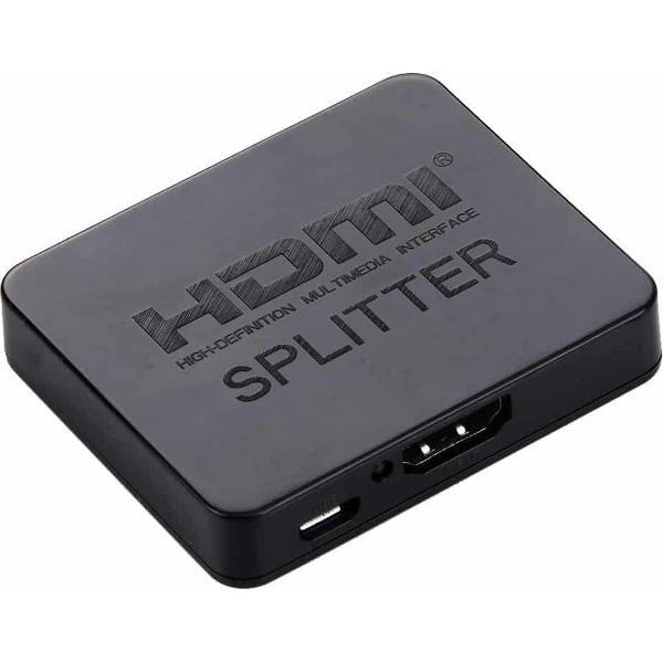 4K HDMI Splitter Full HD 1080p Video HDMI Schakelaar Switcher 1x2 Split-out Versterker Dual Display voor HDTV DVD PS3 Xbox (zwart)