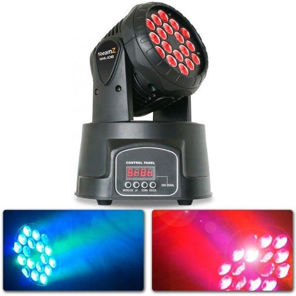 BeamZ MHL108MK3 Compacte moving head 18x 3W RGB LEDs
