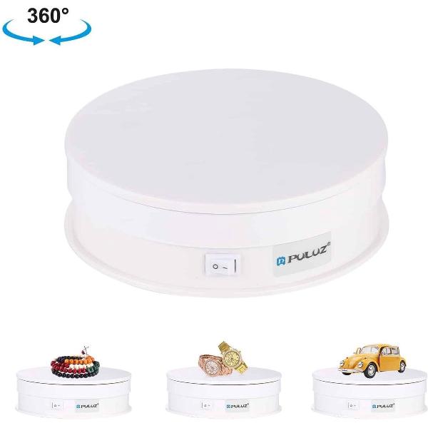 PULUZ 15cm USB elektrische roterende draaitafel displaystandaard video-opnamen rekwisieten draaitafel voor fotografie, belasting 15kg (wit)