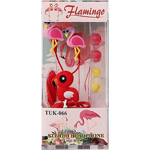 Flamingo Koptelefoon – Oortjes Met Flamingo’s – Earphones -Speciaal Voor Kinderen – Leuk Cadeau – 3 Varianten – Voor Alledaags Gebruik – Rood
